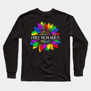 Free Mom Hugs Gay Pride LGBT Daisy Hippie Long Sleeve T-Shirt